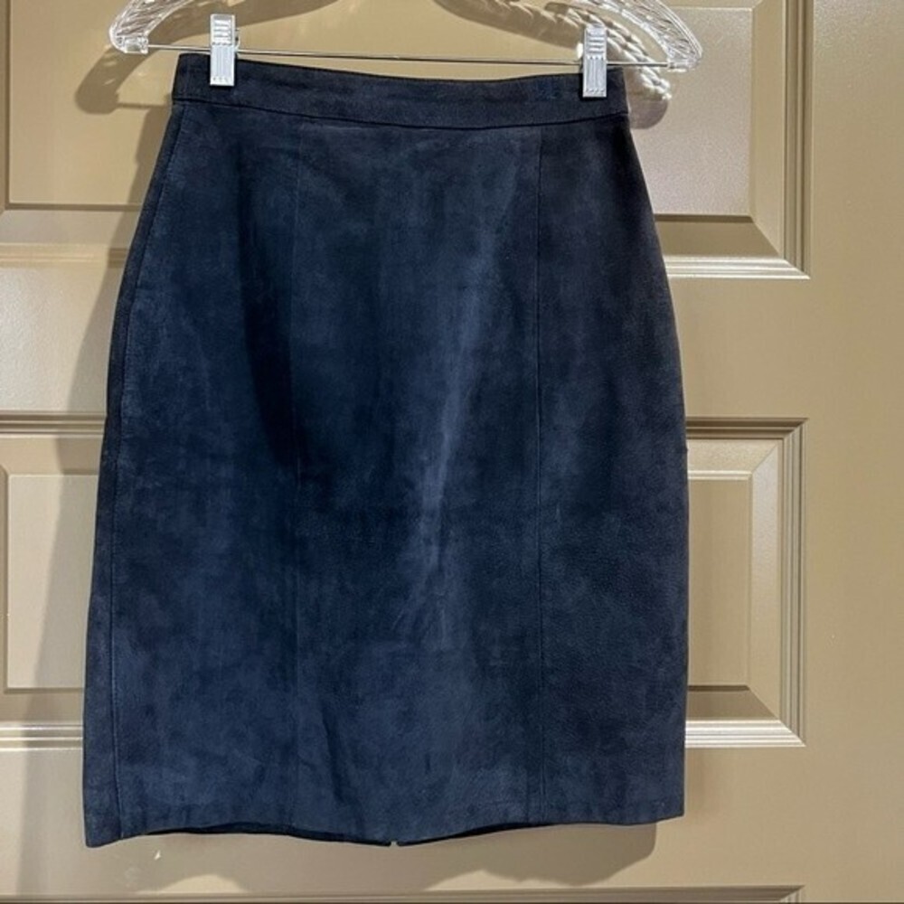 Vintage 100% Leather Pencil Skirt By Paris Sport Club Size Small